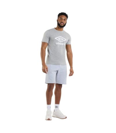 Mens Stacked Logo T-shirt Grey Marl Umbro