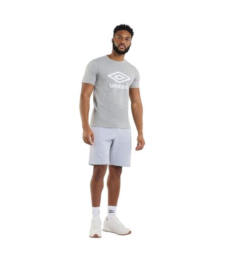 Mens Stacked Logo T-shirt Grey Marl Umbro