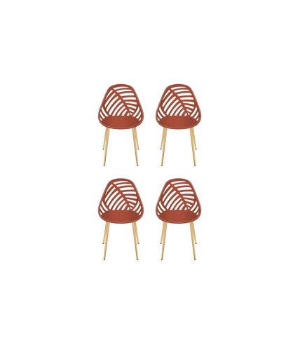 Lot de 4 Chaises de Jardin Alameda 83cm Terracotta