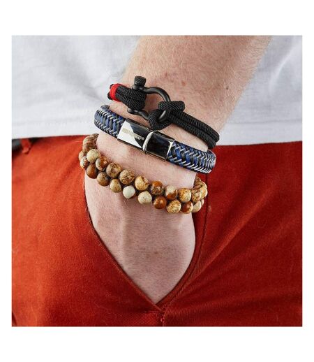 Bracelet noir/bleu  geographical norway rigide - taille unique