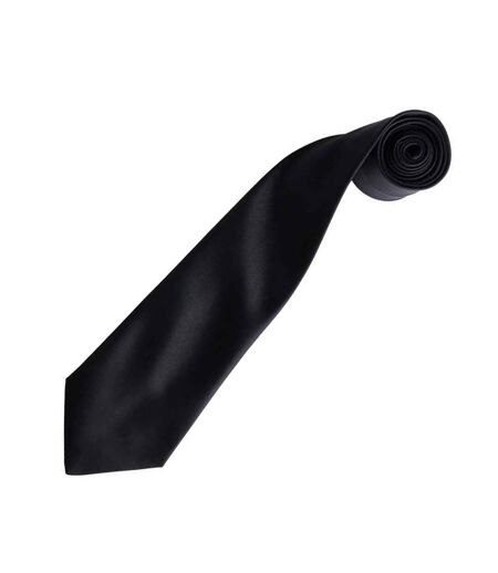 Unisex adult colours satin tie one size black Premier