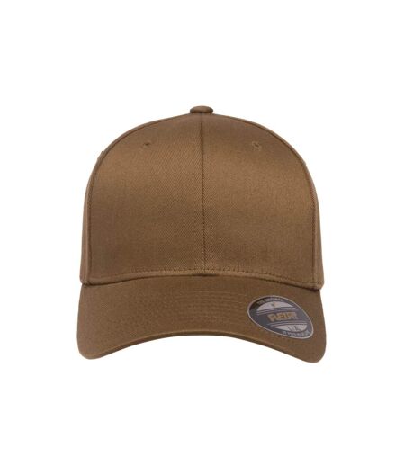 Childrens/kids Wooly Combed Baseball Cap Coyote Brown Flexfit