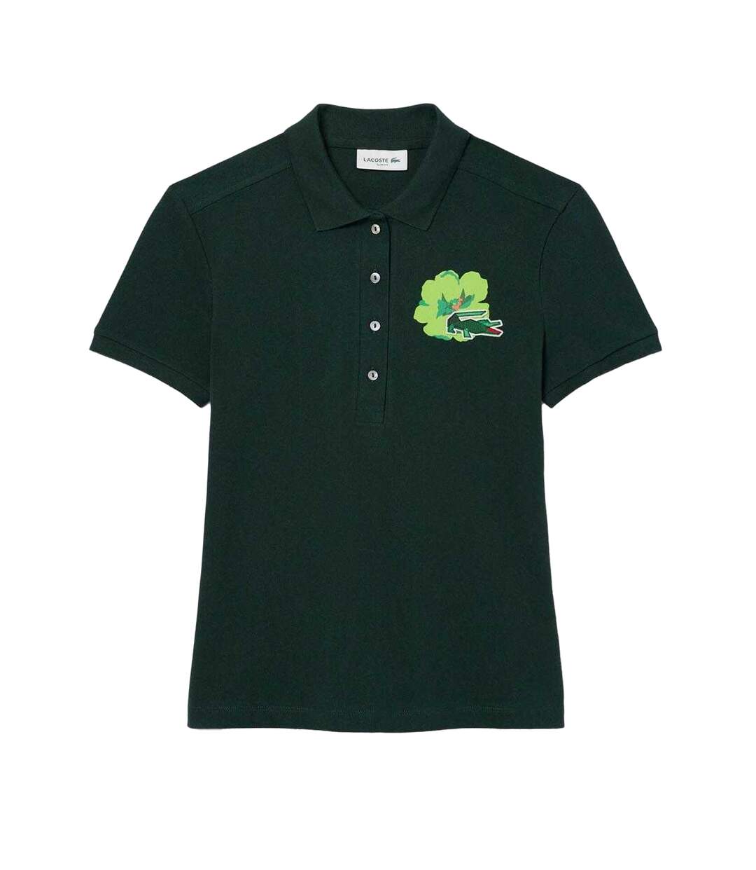 Womens/ladies L.12.d Mini Pique Stretch Slim Polo Shirt Green Lacoste-2