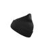 Atlantis Wind Double Skin Beanie With Turn Up (Black) - UTAB228