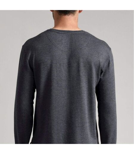 Mens Long Sleeve Luxury Pyjama Top Loungewear T-Shirt