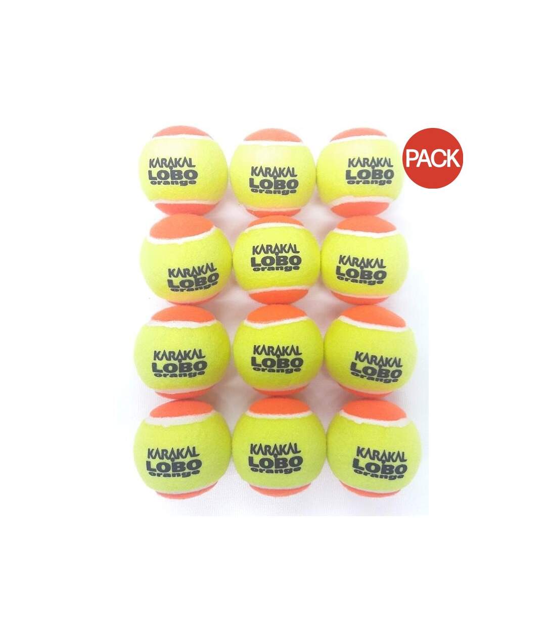 Pack of 12  Lobo low compression tennis balls  one size yellow/orange Karakal-1