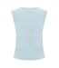 Womens/ladies Ribbed Button Fitted Top Light Blue I Saw It First-3
