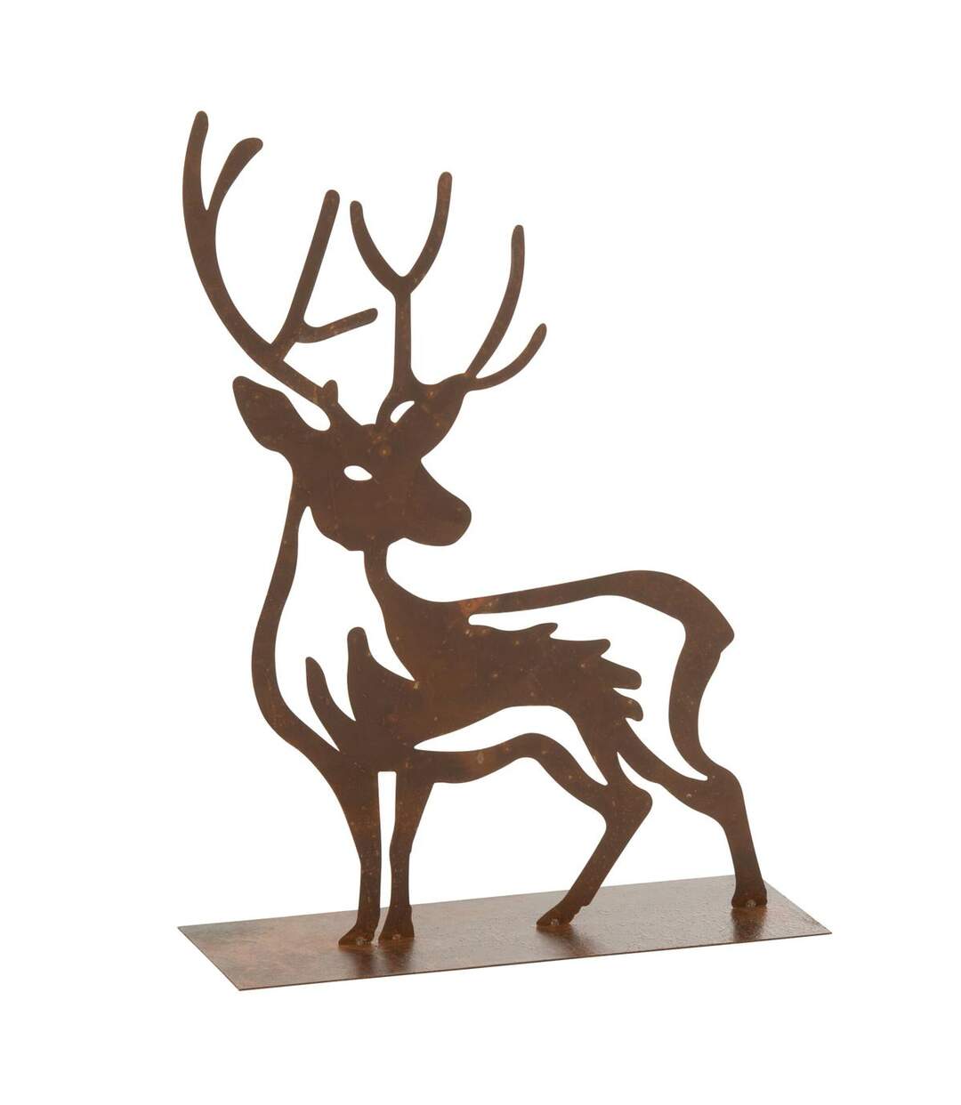 Renne Déco en Métal Chalet 54cm Rouille-1