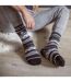 Mens Nordic Patterned Non Slip Thermal Slipper Socks with Grips-3