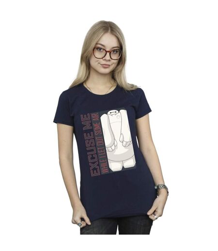 Disney - T-shirt BIG HERO BAYMAX EXCUSE ME SOME AIR - Femme (Bleu marine) - UTBI13310