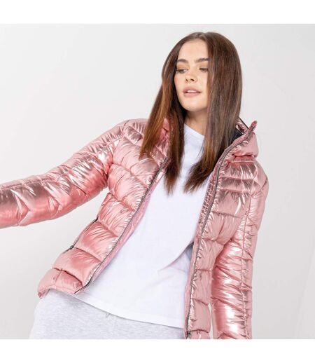 Dare 2B Womens/Ladies Reputable Embellished Insulated Padded Jacket (Powder Pink/Metallic Silver) - UTRG6586