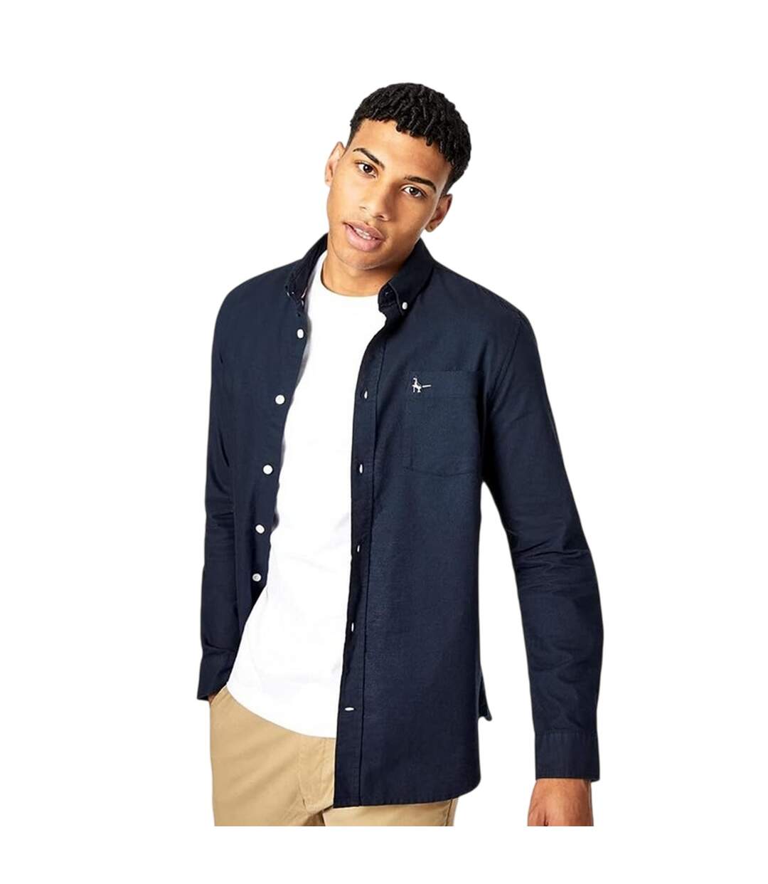 Mens Plain Oxford Shirt Navy Jack Wills-4