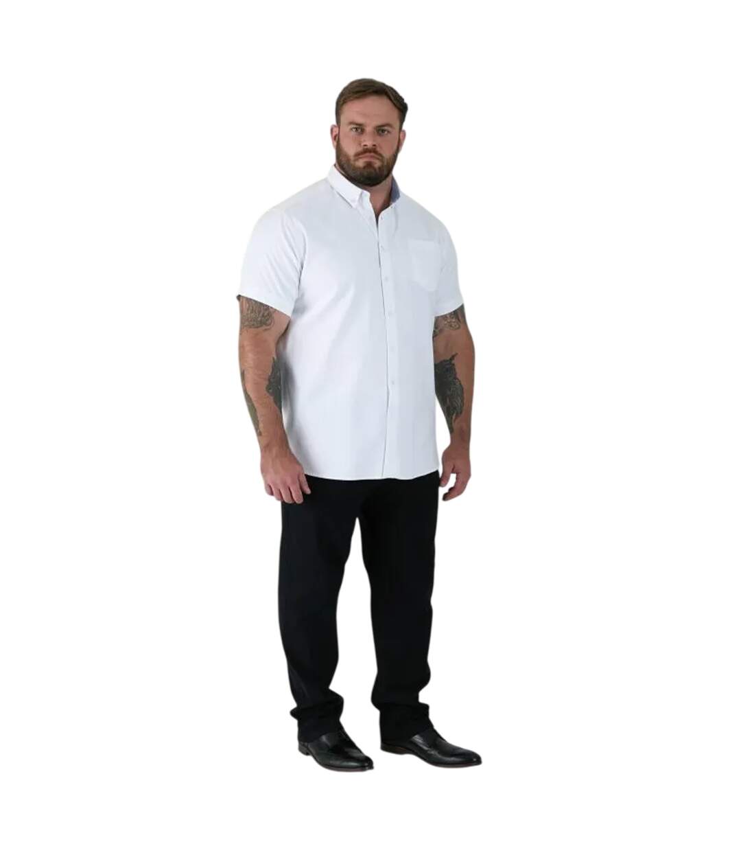 Mens James D555 Tall Short-sleeved Shirt White Duke-4