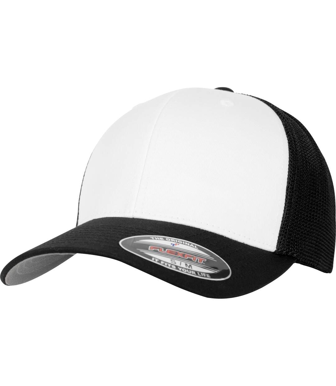 Casquette trucker flexfit adulte noir / blanc Yupoong-1