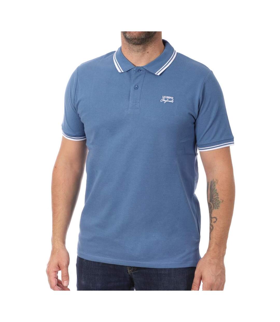 Polo bleu homme lee cooper opan-1