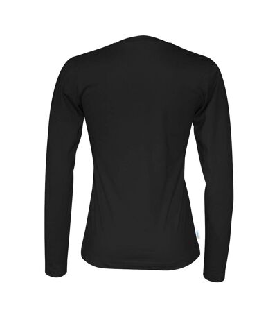 Womens/ladies Long-sleeved T-shirt Black Cottover