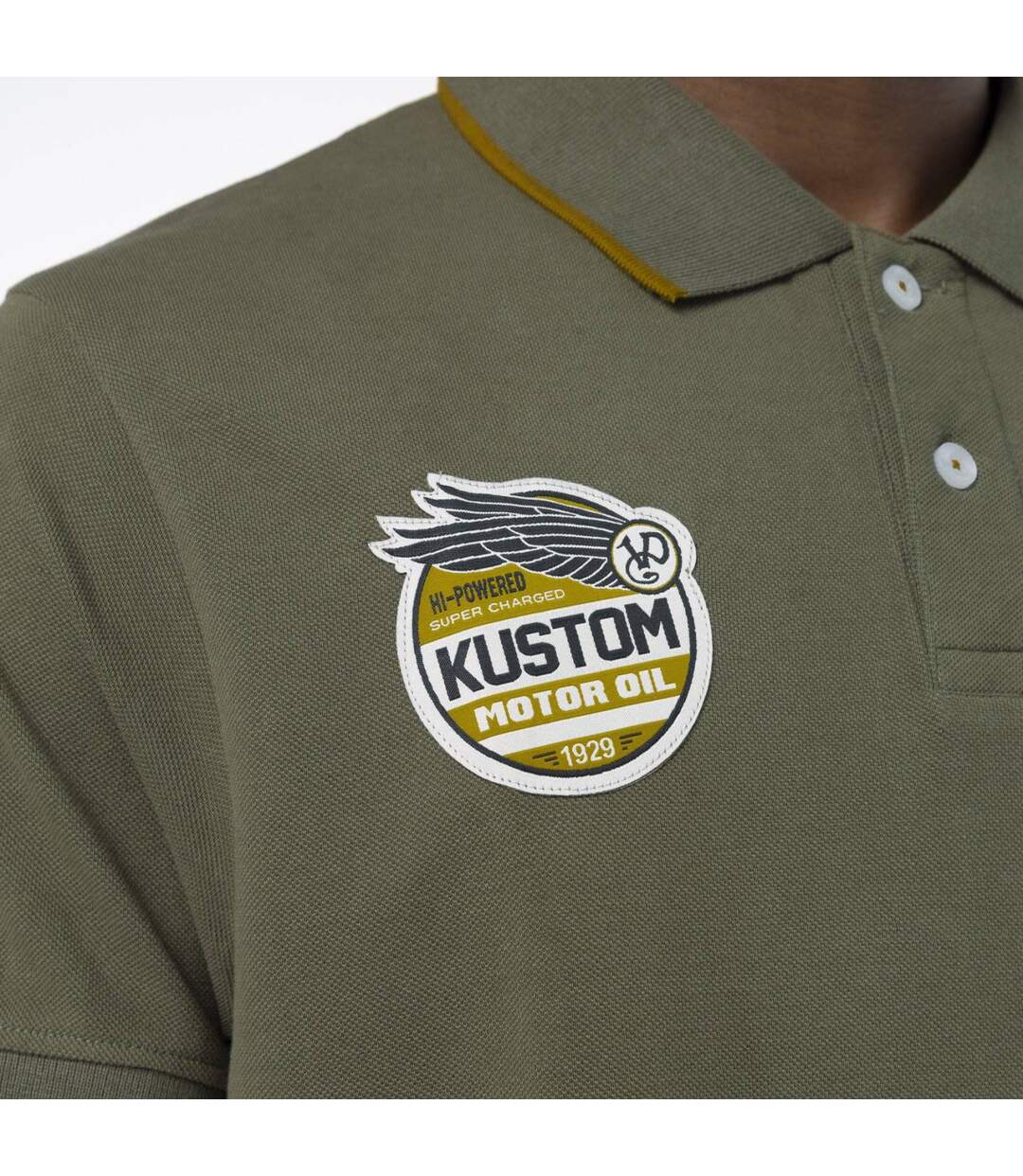 Polo homme manches courtes piqué avec patch Kust Vondutch-2