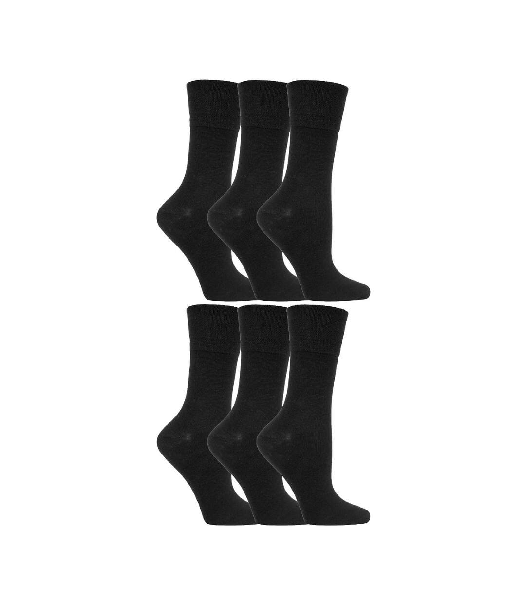 6 Pack Ladies Non Elastic Soft Top Cotton Diabetic Socks-1