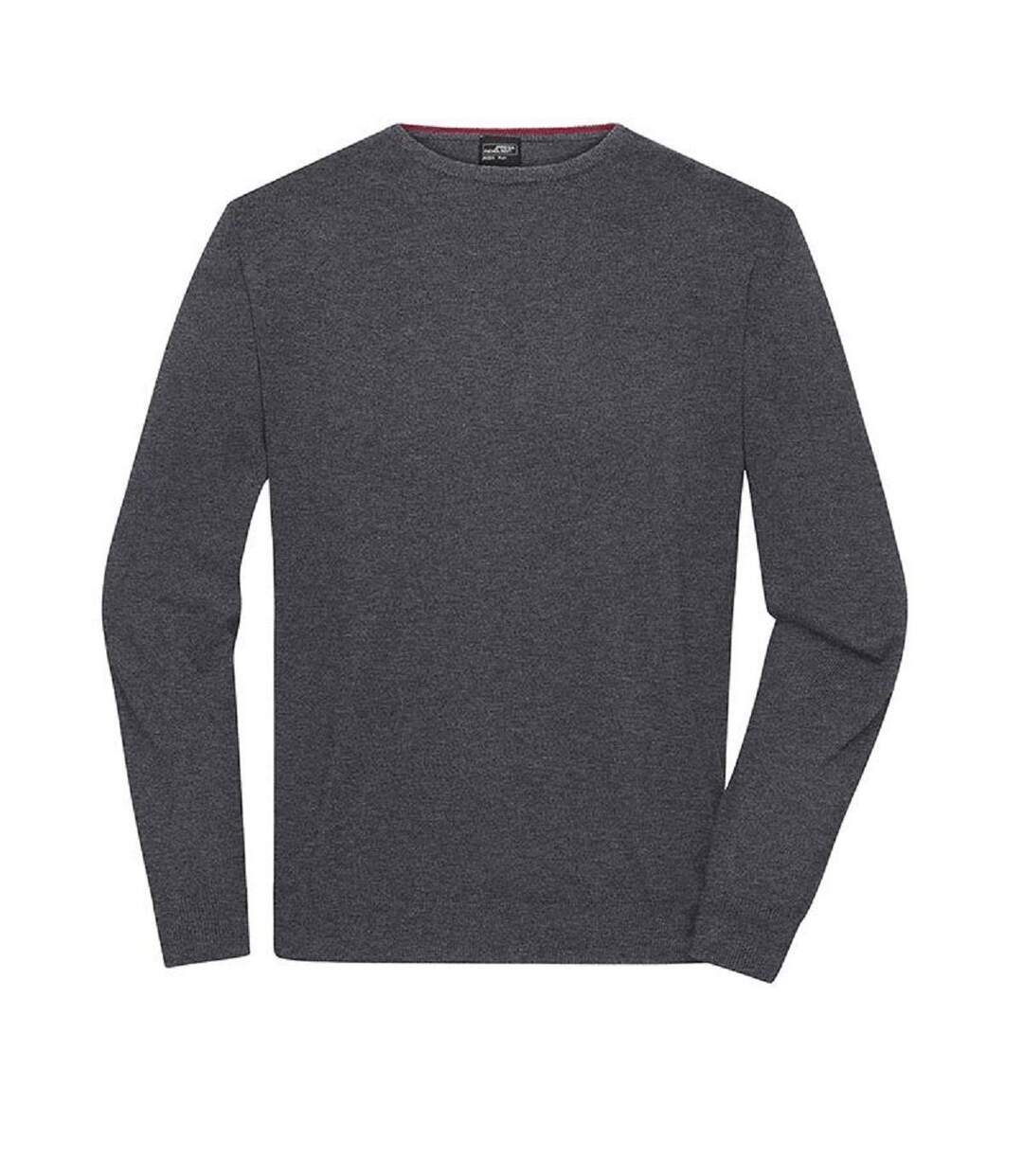 Pull classique col rond - Homme - JN1314 - gris anthracite-1