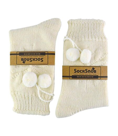 1 Pack Ladies Warm Alpaca Wool Pom Pom Bed Socks