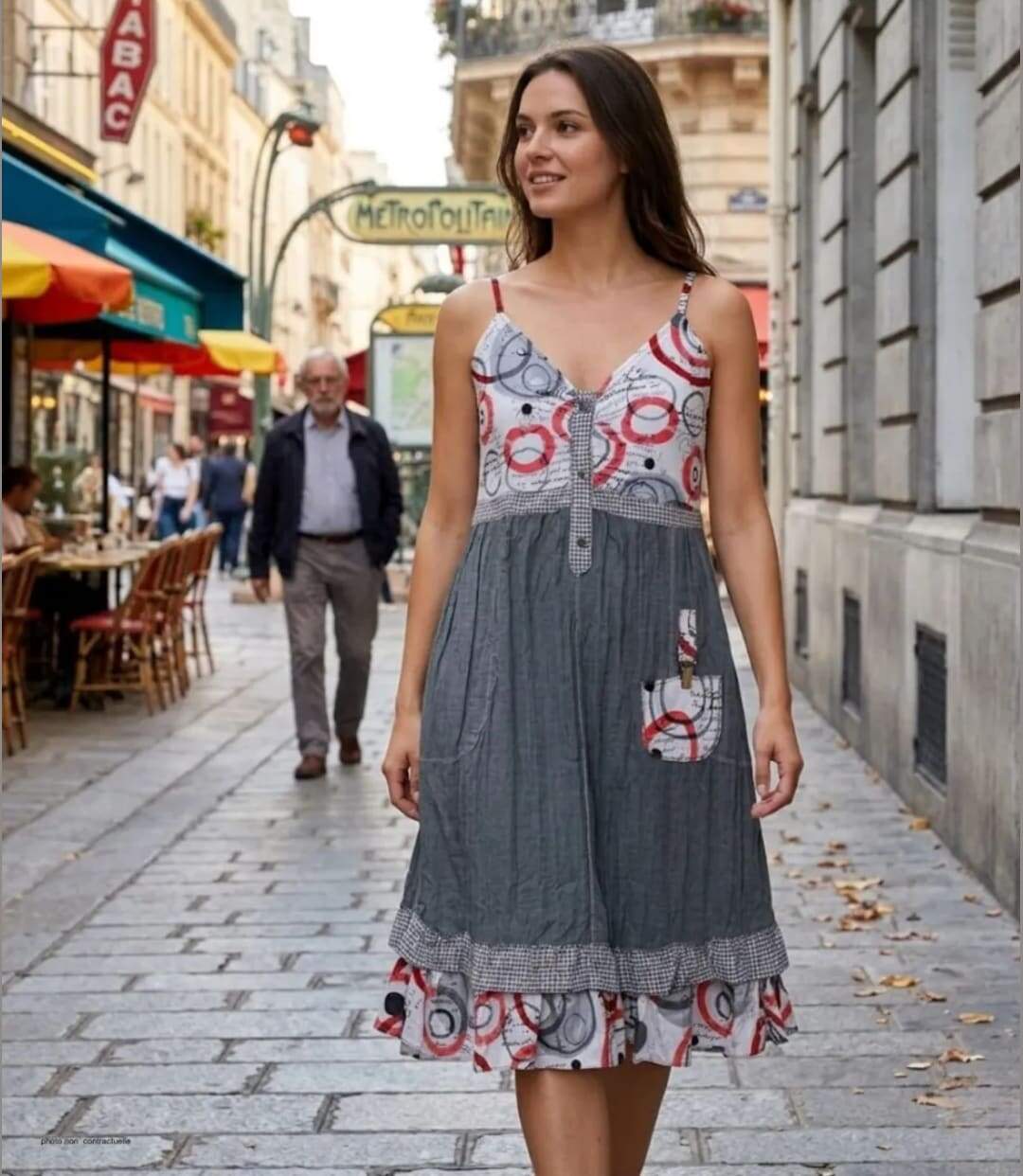 MAYFLOWER ALIAN - Robe en dentelle pour femme : l'élégance fluide au tissu effet froissé-5