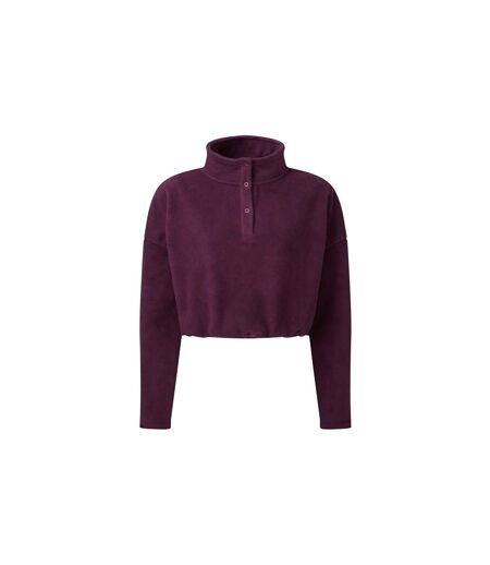 Womens/ladies Cropped Fleece Top Mulberry Red TriDri