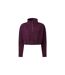 Womens/ladies Cropped Fleece Top Mulberry Red TriDri-1