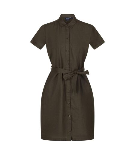 Robe Chemisier Quinta Femme Vert Kaki Sombre Regatta