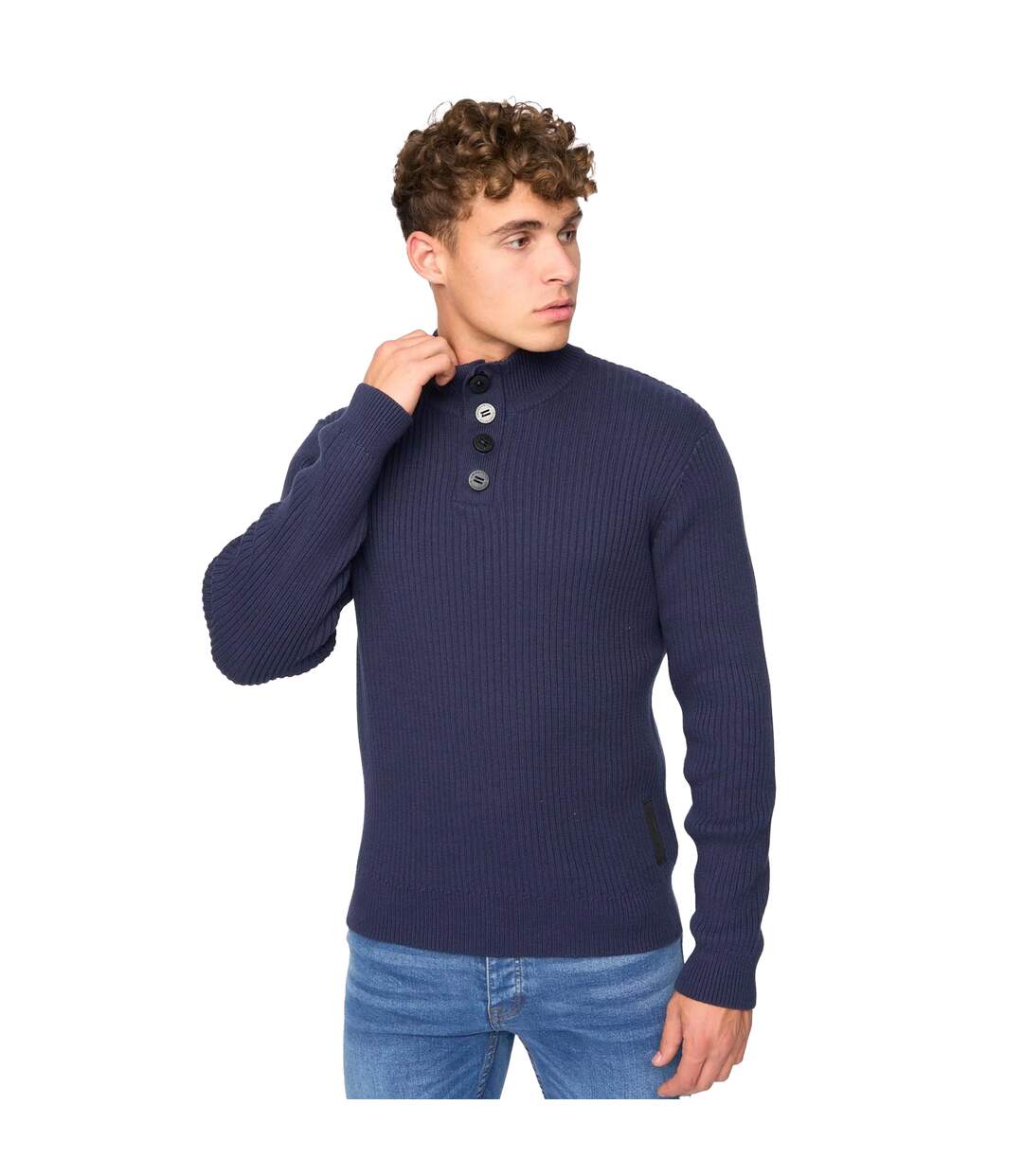 Pull wellburys homme bleu marine Crosshatch-3