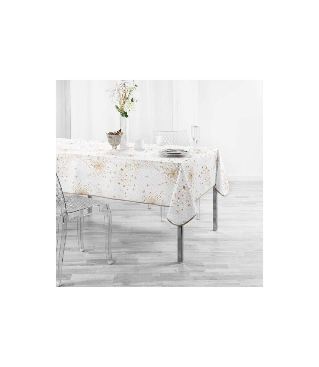 Nappe Imprimée Illumination 150x240cm Blanc-2