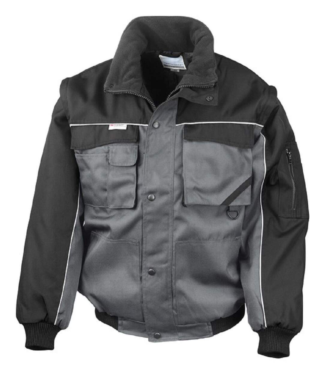 Blouson de travail style aviateur - Homme - R071X - gris et noir