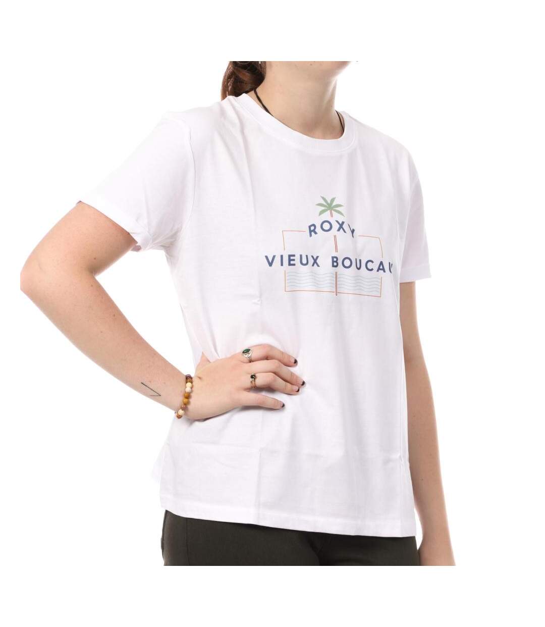 T-shirt Blanc Femme Roxy Vieux Boucau - L