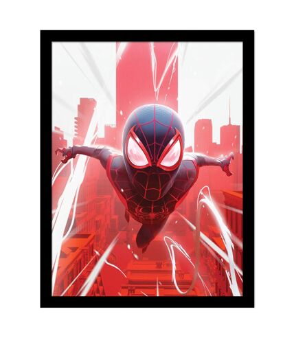 Spider-Man - Poster encadré (Rouge / Blanc / Bleu marine) (40 cm x 30 cm) - UTPM8549