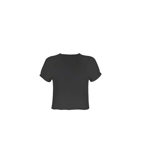 Womens/ladies Forever Is The Wind Ghost Crop Top Charcoal Amplified