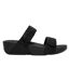 Womens/ladies Lulu Shimmerlux Faux Leather Sliders Black FitFlop-1