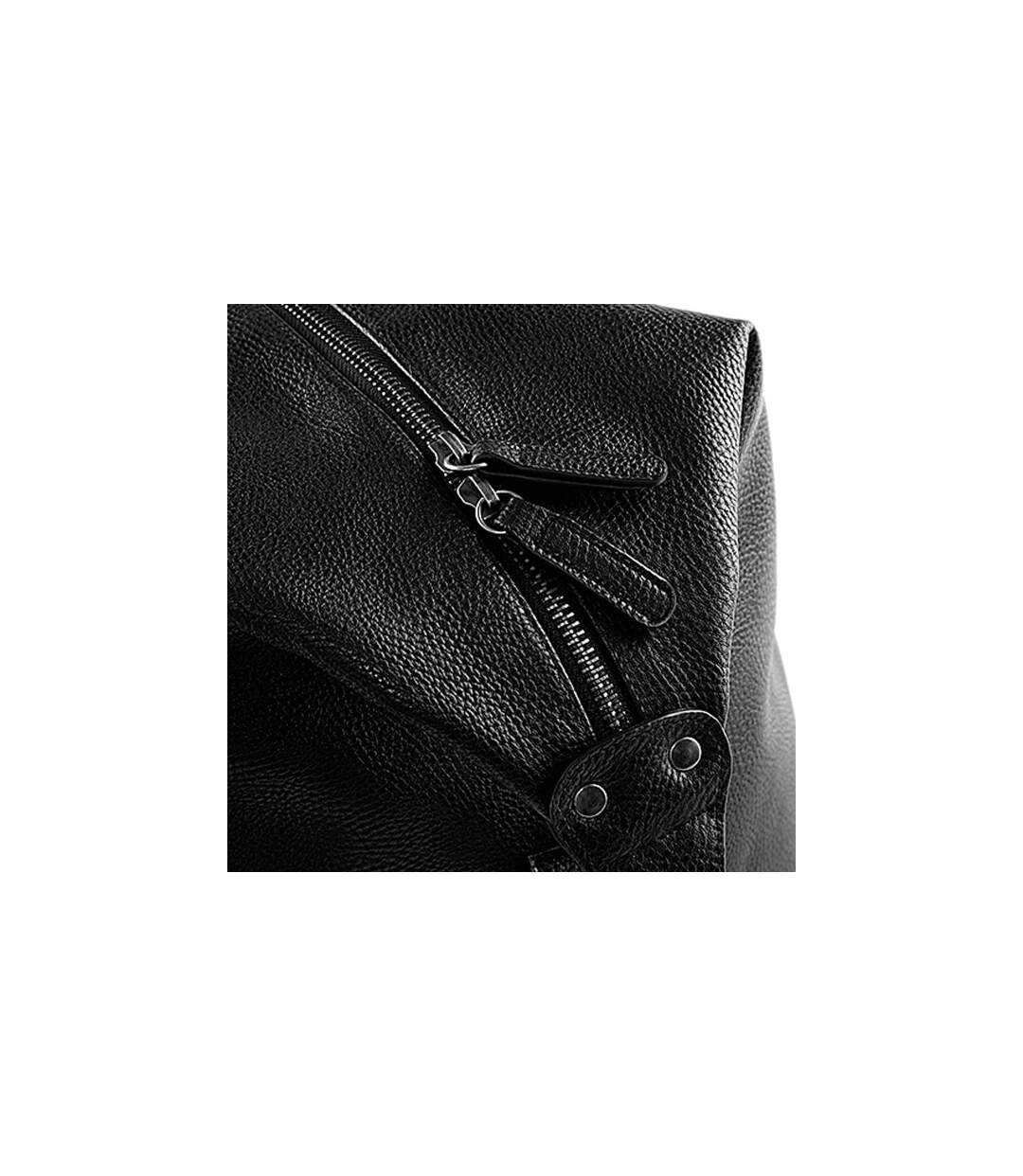 Sac de voyage weekend - imitation cuir - QD878 noir - weekender-2