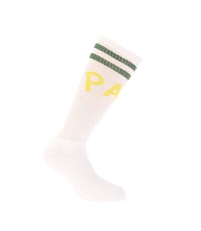 Chaussettes Style Universitaire Adulte Blanc Jaune Palm Angels