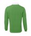 Polo de rugby à manches longues 100% coton homme vert vif/blanc Front Row-2