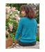 Womens/ladies Pointelle Jumper Cyan WoolOvers-2