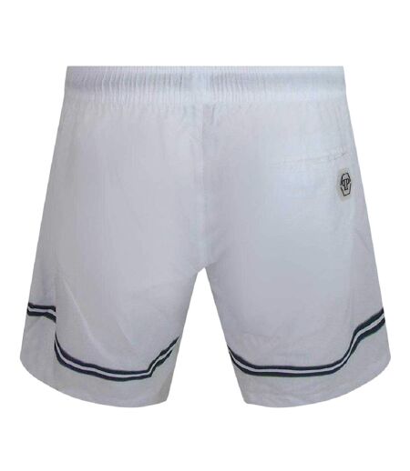 Short De Bain Motif/style À Rayures Homme Blanc Philipp Plein