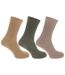 Mens Casual Non Elastic Bamboo Viscose Socks (Pack Of 3) (Beige/Green) - UTMB376