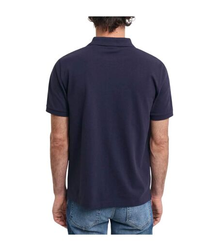 Mens Archive Shield Embroidered Polo Shirt Blue Gant