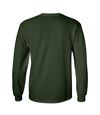 Gildan Mens Plain Crew Neck Ultra Cotton Long Sleeve T-Shirt (Forest Green)