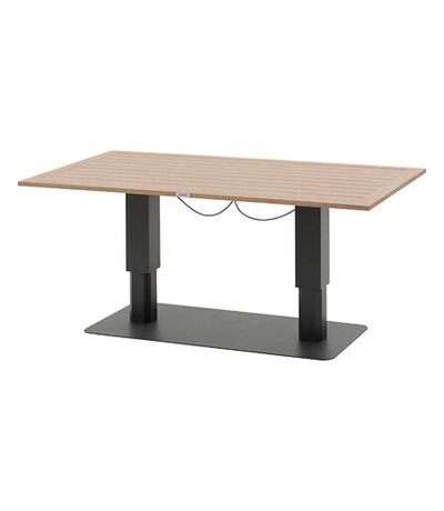 Table de jardin relevable rectangulaire en aluminium SALIMIA - Graphite et honey