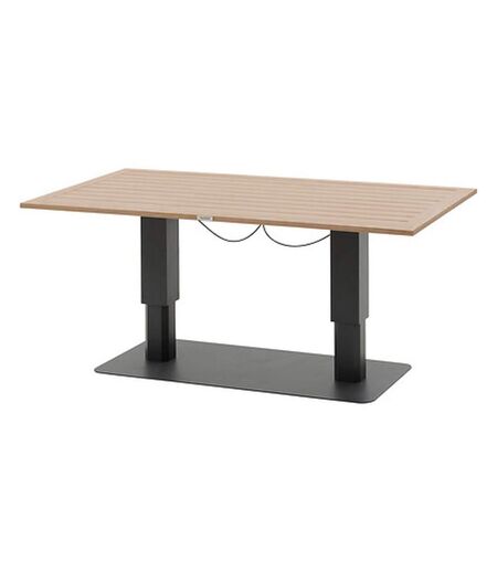 Table de jardin relevable rectangulaire en aluminium SALIMIA - Graphite et honey