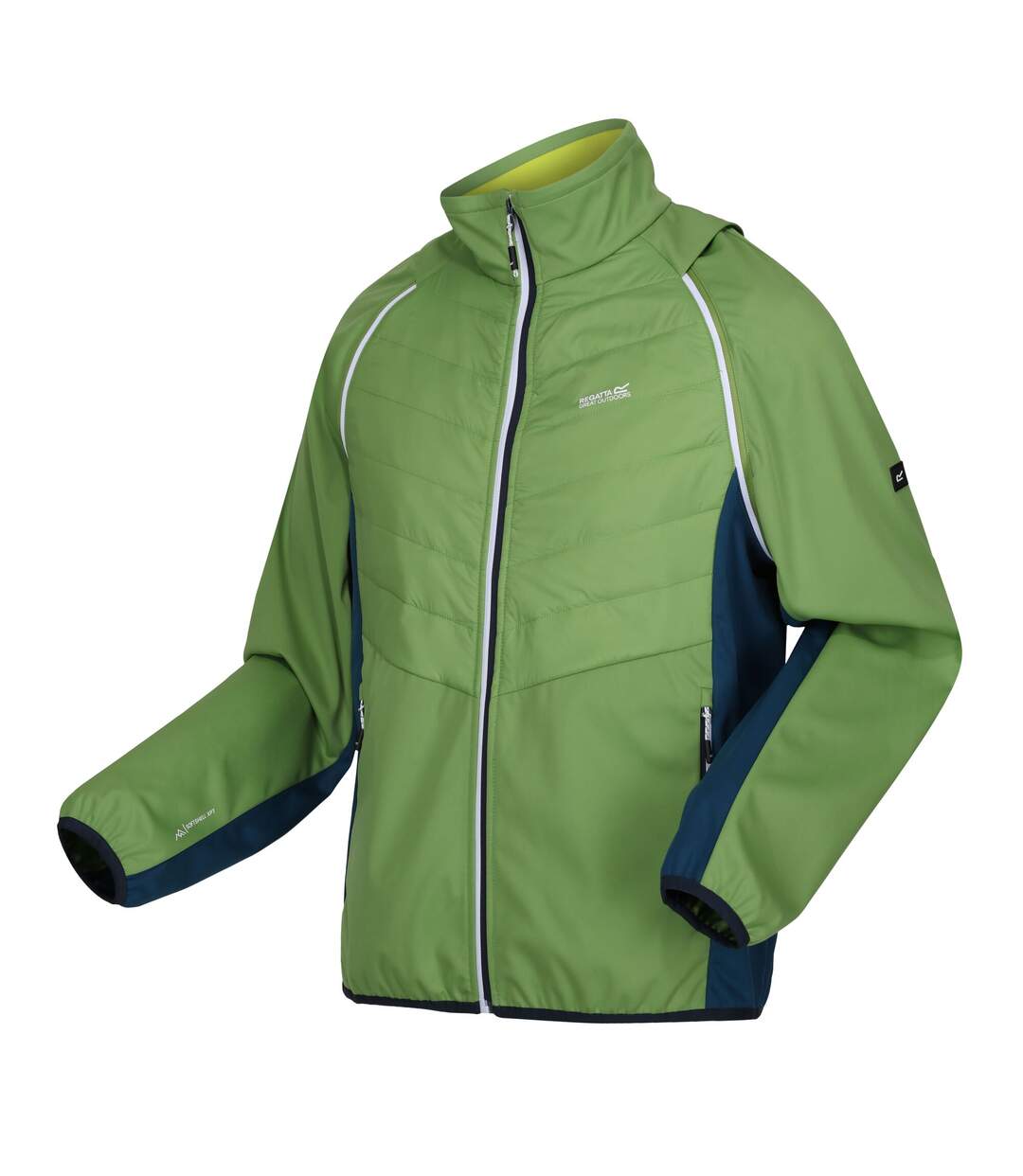 Mens steren ii softshell hybrid jacket piquant green/moroccan blue/citron lime Regatta