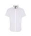 Mens Poplin Stretch Short-sleeved Shirt White Premier-1