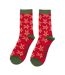 1 Pack Mens Dark Red Gingerbread Men Bamboo Socks-3