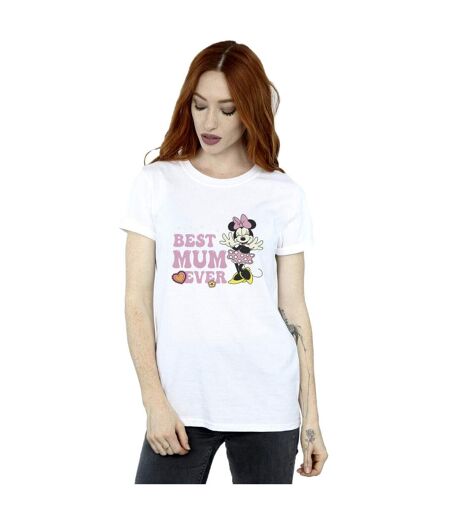 Disney T-shirt en coton Best Mum Ever pour dames et demoiselles (Blanc) - UTBI38860