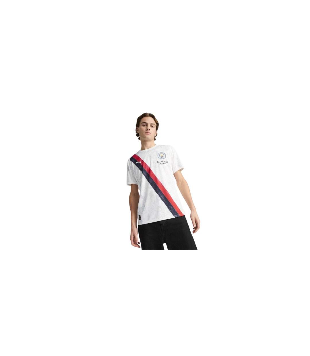 Mens Manchester City Football Shirt White Puma-1